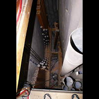 Blick von oben in die Orgel