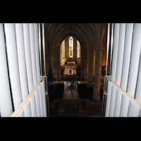 Bratislava (Pressburg), Dm sv. Martina (Dom St. Martin), Blick zwischen den Hauptwerkspfeifen in die Kirche