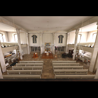 Berlin, Luisenkirche, Blick vom Spieltisch in die Kirche