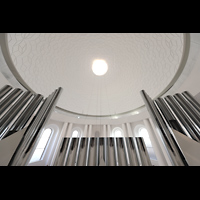 Berlin, St. Hedwigs-Kathedrale, Blick vom Spieltisch ber das Rckpositiv in die Kuppel
