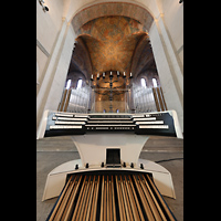 Braunschweig, Dom St. Blasii, Zentralspieltisch und Chororgel perspektivisch