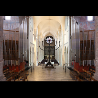 Braunschweig, Dom St. Blasii, Blick vom Chorraumauf ber die Chororgel zur Hauptorgel
