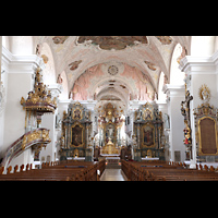 Cham, St. Jakob, Inennraum in Richtung Chor
