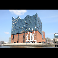 Hamburg, Elbphilharmonie, Groer Saal, Ansicht von der Norderelbe von Sdosten