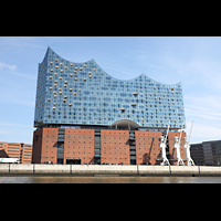 Hamburg, Elbphilharmonie, Groer Saal, Ansicht von der Norderelbe von Sden