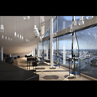 Hamburg, Elbphilharmonie, Groer Saal, Khne Sky Lounge in der 20. Etage