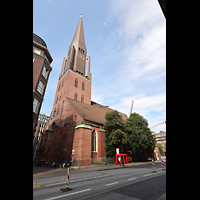 Hamburg, Hauptkirche St. Jacobi, Ansicht von Sdosten von der Steinstrae