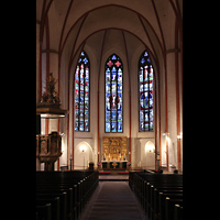 Hamburg, Hauptkirche St. Jacobi, Chorraum und barocke Kanzel von Georg Baumann (1610)