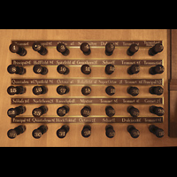 Hamburg, Hauptkirche St. Jacobi, Linke Registerstaffel der Schnitger-Orgel