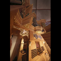 Hamburg, Hauptkirche St. Jacobi, Seitlicher Blick vom Spieltisch schrg nach oben