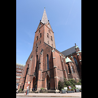 Hamburg, Hauptkirche St. Petri, Ansicht von Sdwesten von der Bergstrae