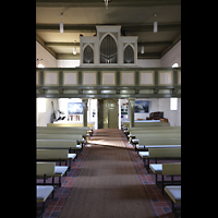 Hohen Neuendorf, Dorfkirche, Innenraum in Richtung Orgel