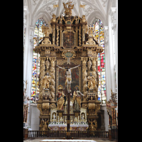 Landsberg am Lech, Stadtpfarrkirche Mari Himmelfahrt, Barocker Hochaltar von Jrg Pfeiffer, 1680