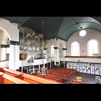 Leer, Groe Kirche, Blick von der Seitenempore zur Orgel