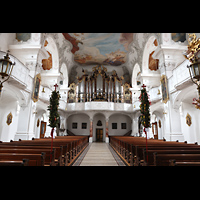 Lindau, Mnster Unserer Lieben Frau (Hauptorgel), Innenraum in Richtung Hauptorgel