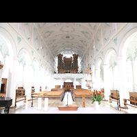 Lindau, Ev. Stadtkirche St. Stephan (Hauptorgel), Innenraum in Richtung Hauptorgel