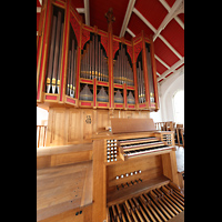 Norderney, Inselkirche, Orgel mit Spieltisch seitlich