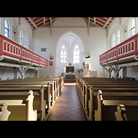 Norderney, Inselkirche, Innenraum in Richtung Chor