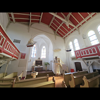 Norderney, Inselkirche, Chorraum seitlich mit Kirchenschiffen
