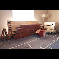 Becher der Pedalposaune und einige Bälge vorbereitet für den Einbau 2025 Passau, Dom St. Stephan, Becher der Pedalposaune und einige Bälge vorbereitet für den Einbau 2025