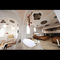 Pfaffenhofen a.d. Roth, St. Martin, Hauptschiff in Richtung Orgel und sdliches Querschiff