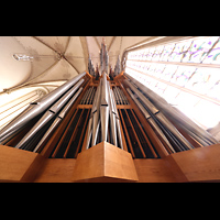 Rheine, St. Dionysius, Orgelprospekt perspektivisch - unten 16'-Prinzipal, oben Chamaden 16-8