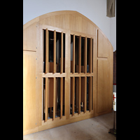 Rheine, St. Dionysius, Schwelltren des Fernwerks nach hinten zur Sakristei