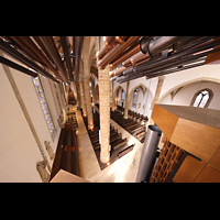 Rheine, St. Dionysius, Blick vom Positiv unter den Chamaden in die Kirche