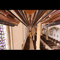 Rheine, St. Dionysius, Blick vom Positiv unter den Chamaden in die Kirche