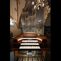 Strausberg, St. Marien, Orgel mit Spieltisch