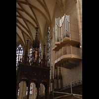 Ulm, Mnster, Blick ber den Baldachin in der Vierung zur Chororgel