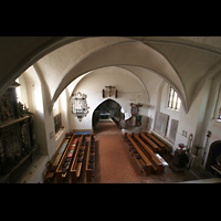 Basedow, Dorfkirche, Blick von der Orgelempore in die Kirche