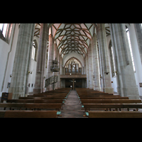 Halle (Saale), Moritzkirche, Innenraum / Hauptschiff in Richtung Orgel