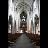 Köln (Cologne), St. Severin, Innenraum / Hauptschiff in Richtung Orgel
