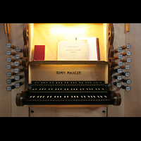 Karlsruhe, Stadtkirche, Spieltisch der Chororgel