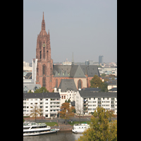 Frankfurt am Main, Kaiserdom St. Bartholomäus, Blick vom Turm der Dreikönigskirche auf den Dom