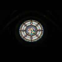 Lugano, Cattedrale, Fensterrosette ber der Orgel