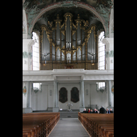 Sankt Gallen (St. Gallen), Kathedrale, Blick zur Hauptorgel