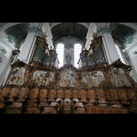 Sankt Gallen (St. Gallen), Kathedrale, Chororgel mit Chorgestühl
