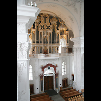 Sankt Urban (St. Urban), Klosterkirche, Orgel vom Seitenumgang aus