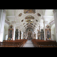 Engelberg, Klosterkirche, Innenraum / Hauptschiff in Richtung Chor