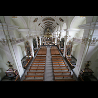 Engelberg, Klosterkirche, Hauptschiff von der Orgelempore aus