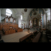 Engelberg, Klosterkirche, Chorraum mit Chororgel