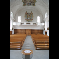 Näfels, St. Hilarius, Blick zur Orgel