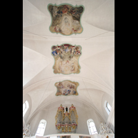 Näfels, St. Hilarius, Decke mit Orgel