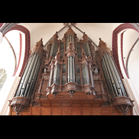 Tangermünde, St. Stephan, Scherer-Orgel von unten