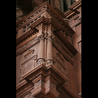 Tangermünde, St. Stephan, Detail der Balustrade am Rückpositiv