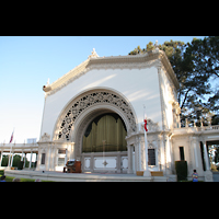 San Diego, Balboa Park, Spreckels Organ Pavilion (Freiluftorgel), Orgel und Spieltisch