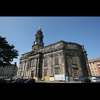 Dresden, Kreuzkirche, Außenansicht mit Hauptportal