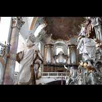 Bad Staffelstein, Wallfahrts-Basilika, Blick durch den Gnadenaltar zur Orgel